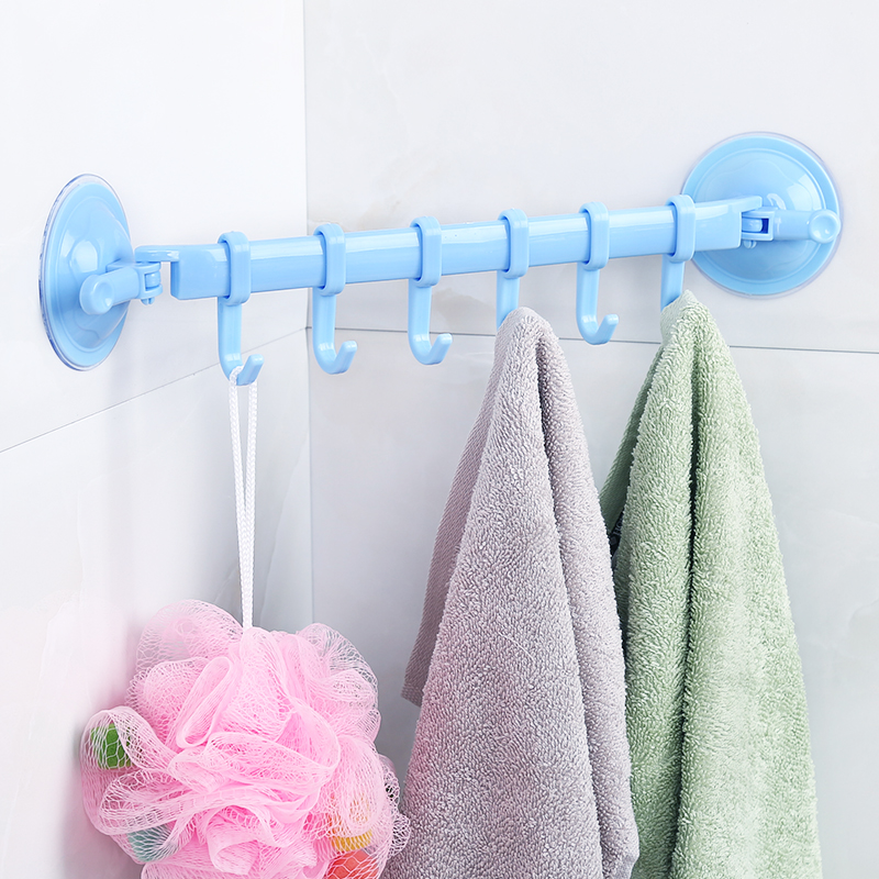1PC Adjustable Hook Rack Double Suction Cup Towel Rack Hanging Shelves Hook Holder Lock Type Sucker Kitchen Bathroom Accessories