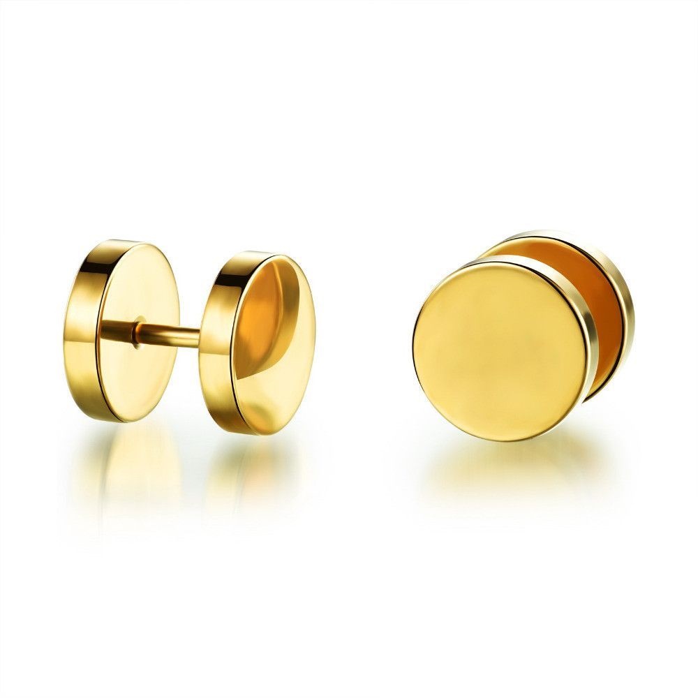 2 Pcs Men's Simple Temperament Dumbbell Earrings