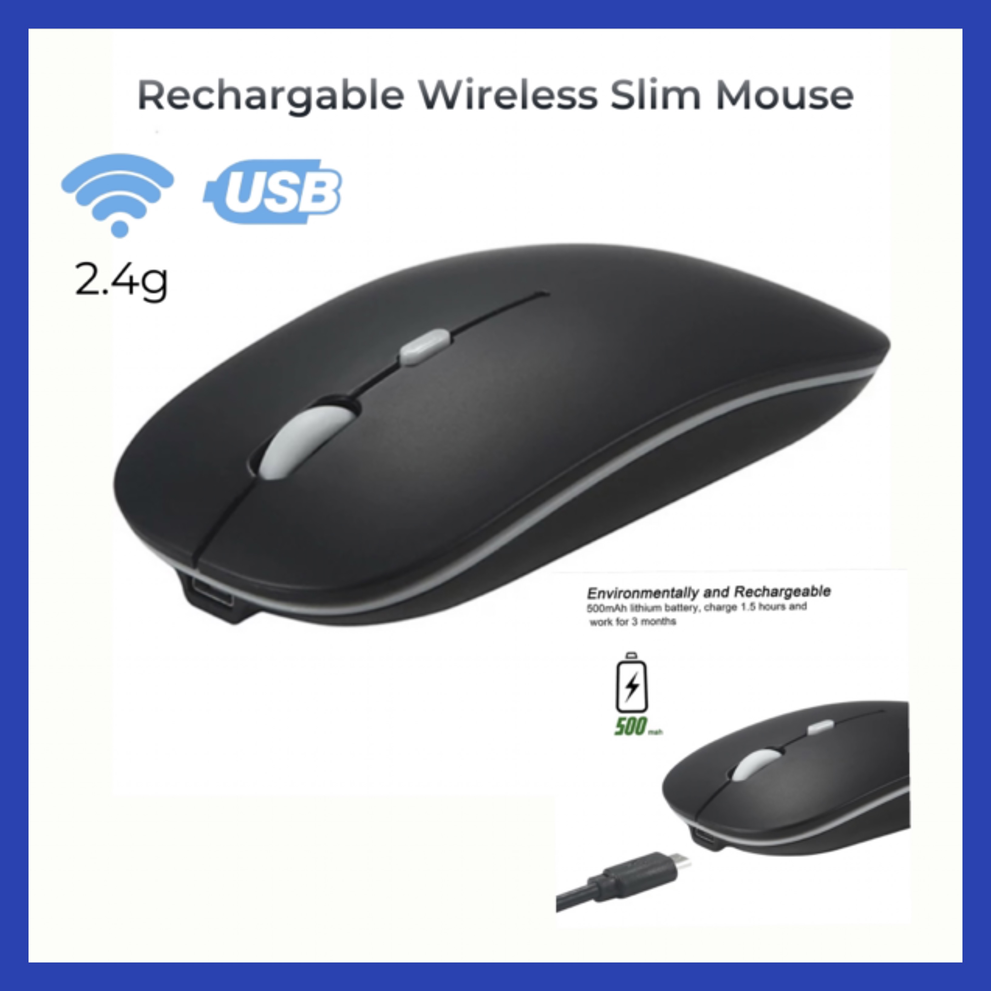 2.4GHz Silent USB Wireless 1600DPI Optical Pro Mouse Mice For PC Laptop noiseless mouse wireless for laptop- Wireless Mouse