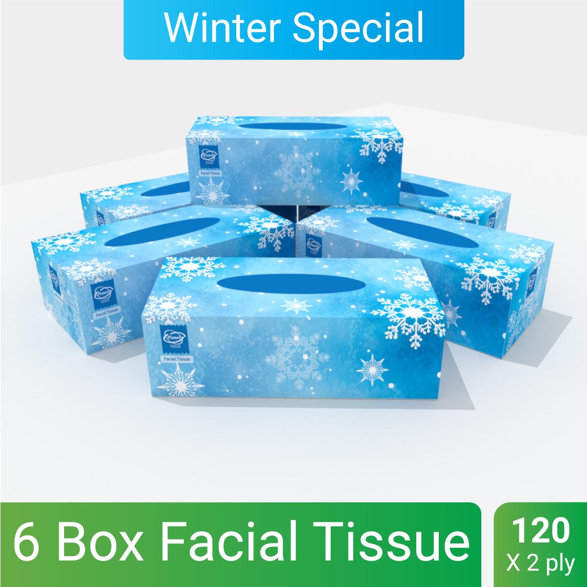 6 Box Planet Facial Tissue Winter
