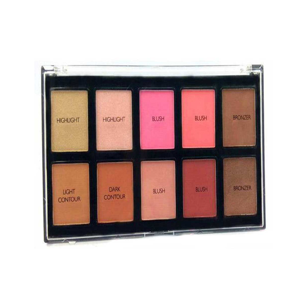 Chanlanya 10 Color Highlighter, Blush, Contour and Bronzer Palette