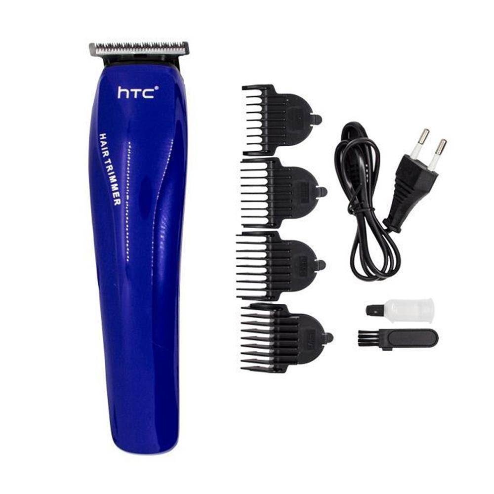 badgeHTC AT-528 rechargeable zero gapped facial split end hair cutting machine mens pubic clipper mini cordless trimmer.
