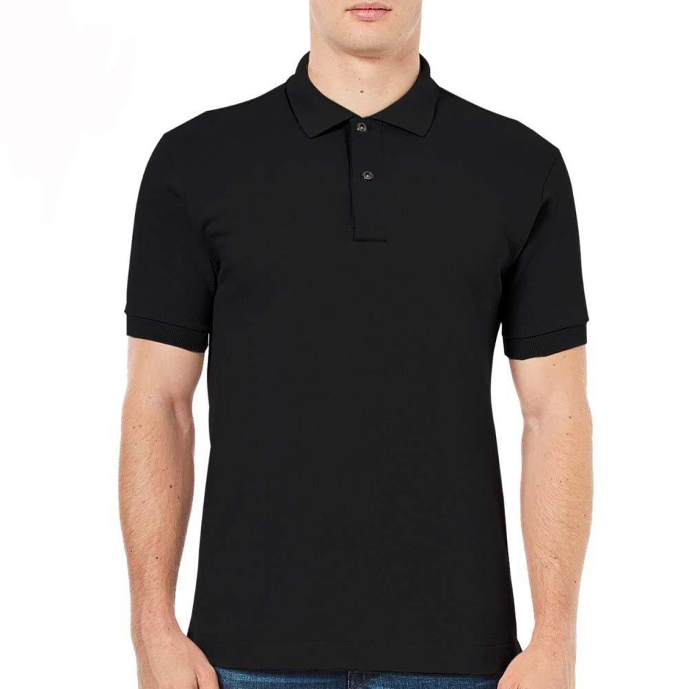 Black Cotton polo for men