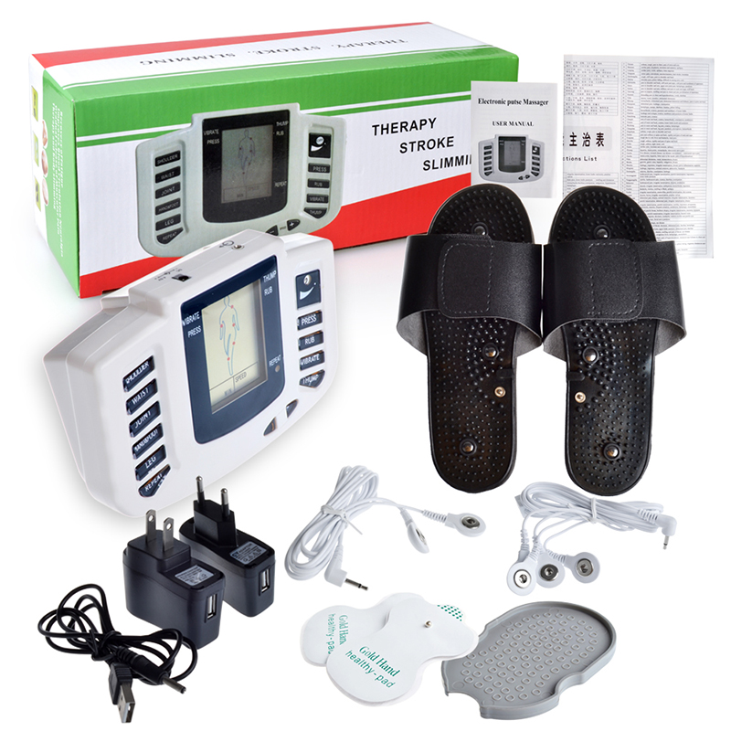 Body Slimming massager tens massager digital therapy Massageador tens machine Electrod Pads+Russian/English+slippers