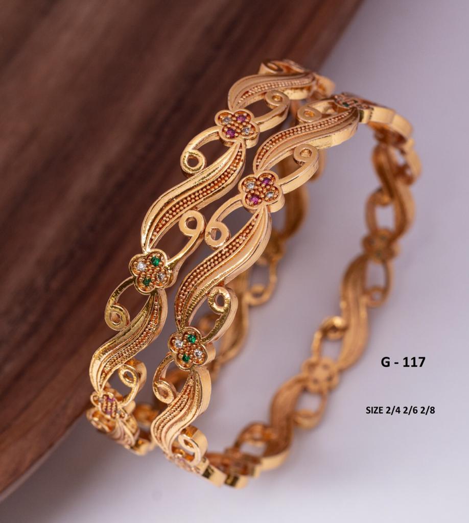 Dubai new Gold Plated churi for Women 2 Pcs