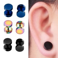 2 Pcs Men's Simple Temperament Dumbbell Earrings