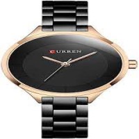 CURREN 9015 Women's Watch Luxury Stainless Steel Ladies Watch - Rose Gold & Blue