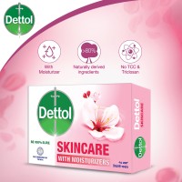 Dettol Soap Skincare Quad Pack (75gm X 4), Bathing Bar Soaps with Moisturizers