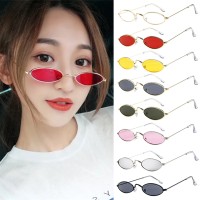 Fashion Mens Womens Retro Small Oval Sunglasses Metal Frame Shades Eyewear