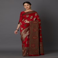 Fashionable colorful pure silk saree for women with blouse piece