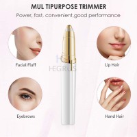 HEGRUS Rechargeable Eyebrow Trimmer Portable Eyebrow Hair Removal Razor for Women-Painless Eyebrow Hair remover Portable Eyebrow Razor (White only)