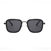Kabir Singh Shades Men's Aviator Square Metal Frame Classic Sunglasses,Steam Punk Square Glasses, BLACK