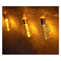 Metal fairy light spring bulb shape lantern