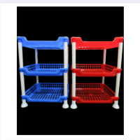 Multi functional 3 Layer Plastic Kitchen Bathroom Shelf Organizer Storage Standard Mini Rack - (1 Piece)