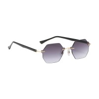 Oversized Geometry Sunglasses for Women Gradient Color Lens Glasses Anti-Scratching Driving Sun Glasses Eyewear Rimless sunglasses - Gradient Gray