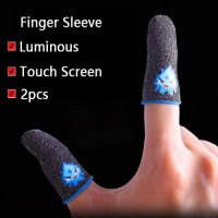 1 Pair Gaming Luminous Finger Sleeve Breathable Fingertips For PUBG Mobile Games Touch Screen Finger Cots Cover Sensitive Thumb Gloves