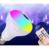 Smart Led Remote Control Bluetooth Speaker Music Bulb - AC 220V, RGB remote control Bluetooth music bulb lamp, Led Music Bulb With Bluetooth Speaker - Pin System