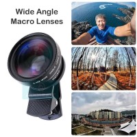 DoomHot Mobile Phone Camera Lens Cell Phone Lens Wide Angle Micro Camera 2 IN 1 Clip Lens Professional Universal Clip Phone Lens For Samsung Xiaomi