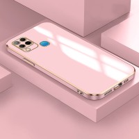 Hontinga for Infinix Hot 10S NFC Back Cover Luxury 6D Plating Frame Shiny Bling Case Soft Silicone Square Phone Case