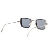Kabir Singh Shades Men's Aviator Square Metal Frame Classic Sunglasses,Steam Punk Square Glasses, BLACK