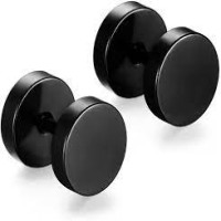 2 Pcs Men's Simple Temperament Dumbbell Earrings