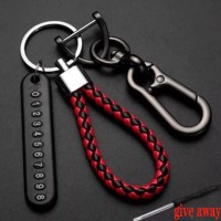 pendant keychain Gift for Husband High Car Key Ring Anti-Lost Number Plate Braided Rope Pendant Keychain Holder Punk Accessories