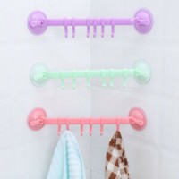 1PC Adjustable Hook Rack Double Suction Cup Towel Rack Hanging Shelves Hook Holder Lock Type Sucker Kitchen Bathroom Accessories