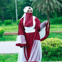 Exclusive Dubai Cherry Georgette Collection 5 Part New (Hijab + Nikab +Inner+ Koti + Belt) Net Pall Abaya Borka Collection Abaya Borka Gown Stylish Party Borka Hijab Fashion Collection Fashionable Khimar Lycra Borka For Women