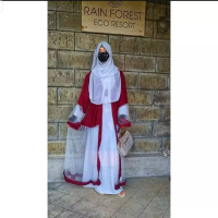 Exclusive Dubai Cherry Georgette Collection 5 Part New (Hijab + Nikab +Inner+ Koti + Belt) Net Pall Abaya Borka Collection Abaya Borka Gown Stylish Party Borka Hijab Fashion Collection Fashionable Khimar Lycra Borka For Women