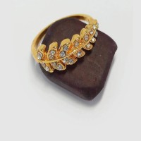 Free Size Gold Plated Luxury Stone Finger Ring for Ladies