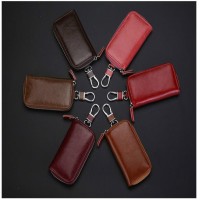 GENODERN Women's Key Holder Multifunctional Car Key Organizer Men's Leather Keychain Fashion Key Wallet Housekeeper