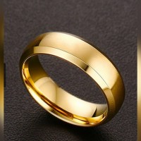 gold plated high polish gold plain gold rings design for women / man