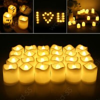 LED Fliker Flameless Big Candle Lights- 6 pcs