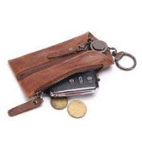 Men's Car Keys Wallets Cowhide Leather Male Key Holder Organizer Housekeeper Keychain Purse Key Ring Bag Keys Case Pouch
