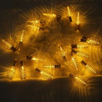 Metal fairy light spring bulb shape lantern
