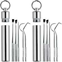 Portable Titanium Stainless Steel Portable Toothpicks Reusable Metal Toothpick