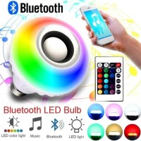 Smart Led Remote Control Bluetooth Speaker Music Bulb - AC 220V, RGB remote control Bluetooth music bulb lamp, Led Music Bulb With Bluetooth Speaker - Pin System