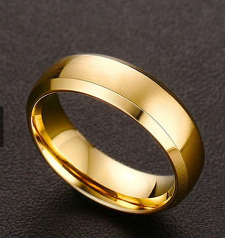 gold plated high polish gold plain gold rings design for women / man