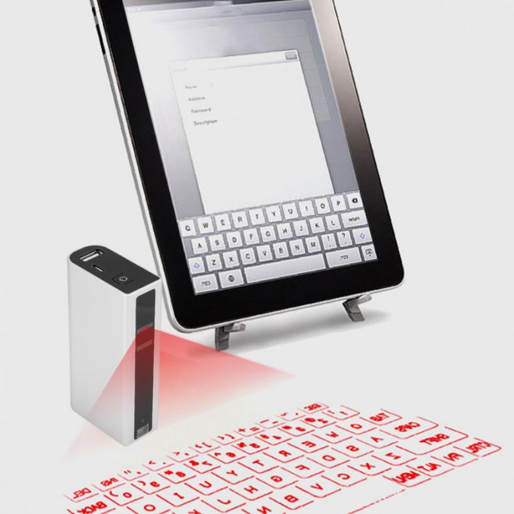 LASER KEYBOARD WITH 5200MAH POWER-BANK