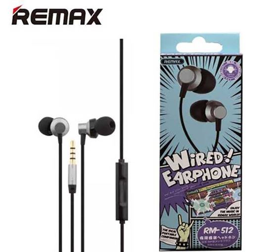 REMAX RM 512 High Performance Wired In Ear Earphone with Mic (Black with Silver)