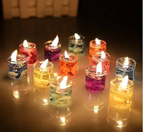 Romantic Jelly Candles 6pcs,Valentine's Day Wedding Birthday Party Celebration Candle Flame -6 pcs