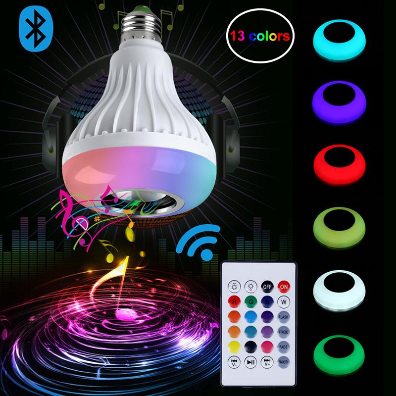 Smart Led Remote Control Bluetooth Speaker Music Bulb - AC 220V, RGB remote control Bluetooth music bulb lamp, Led Music Bulb With Bluetooth Speaker - Pin System