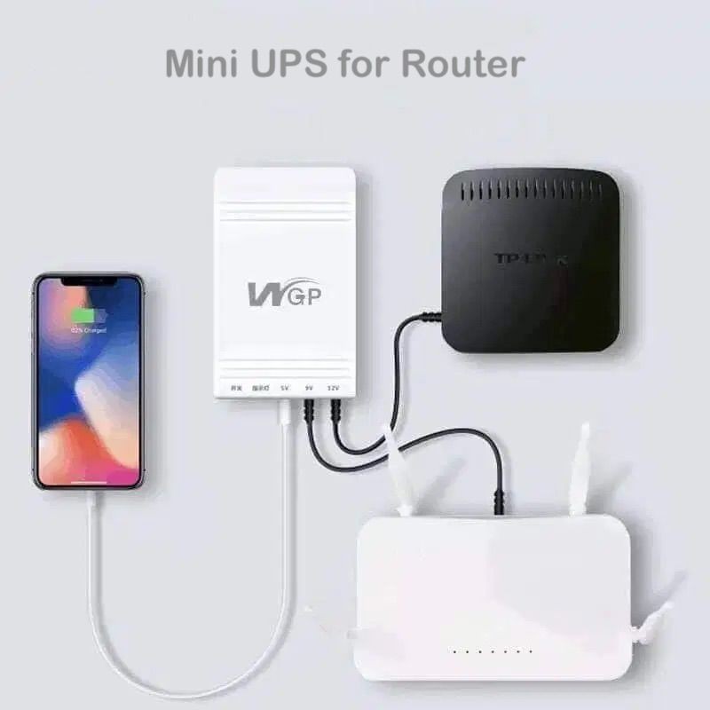 WGP MINI UPS - ROUTER + ONU BACKUP UP TO 8 HOURS ( 5V, 9V, 12V OUTPUT )